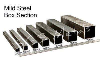 4 inch steel box section|standard box section sizes uk.